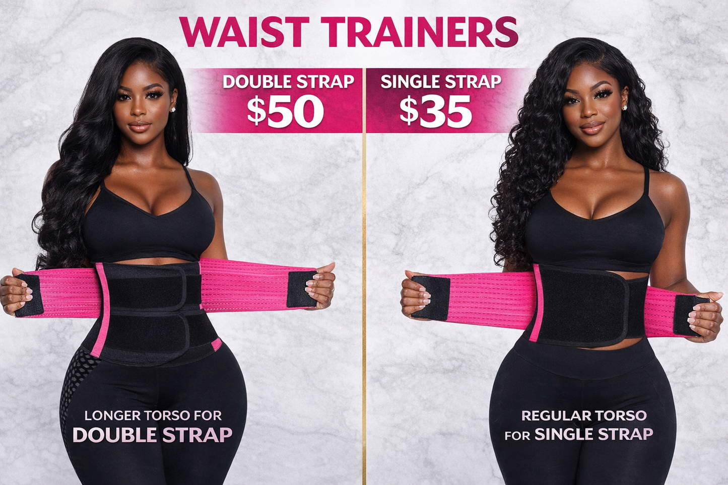 Waist Trainer – Long Torso (Double Strap)